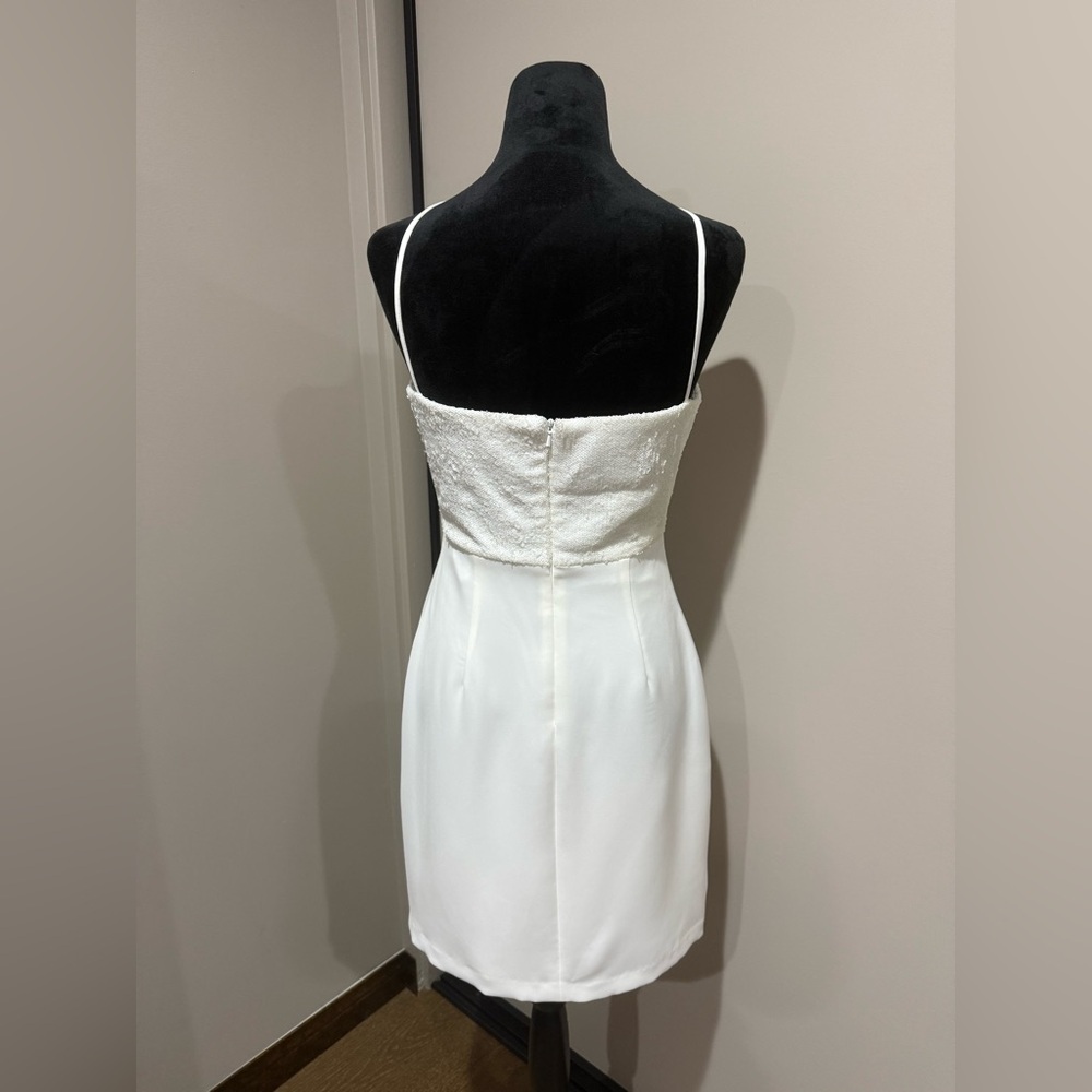 Halston Heritage Diletta Sequin & Crepe Halter Mini Dress - Picture 2 of 8